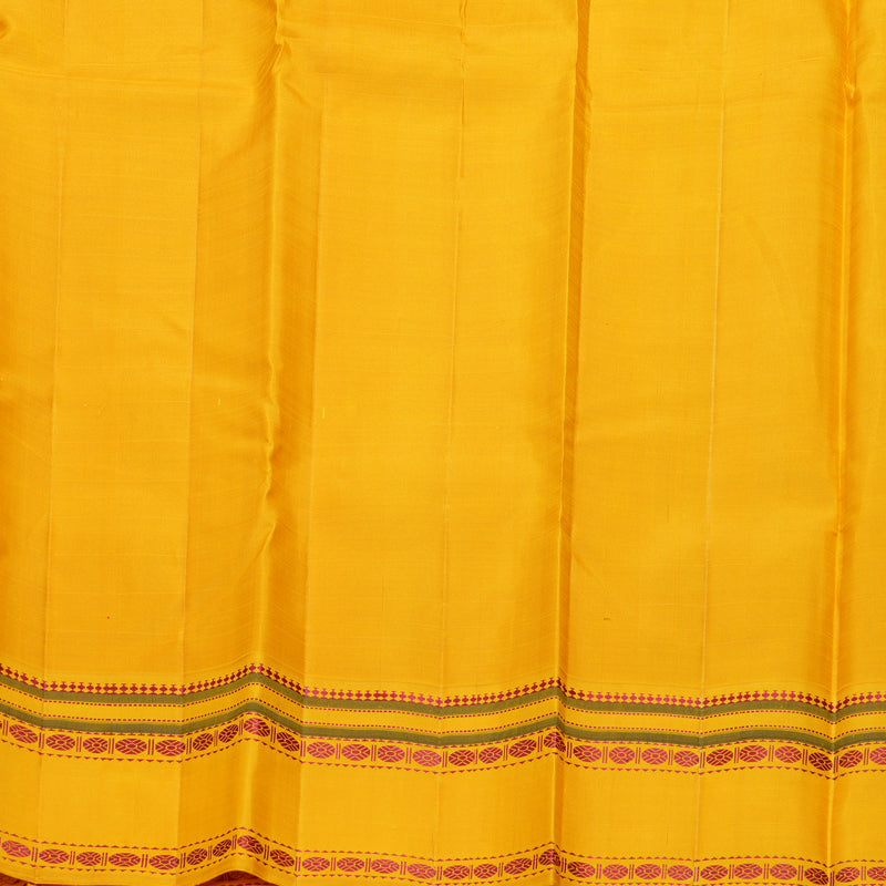 Hayagrivas Handloom Maroon Kanjivaram Silk Saree with Turmeric Yellow Border KBF608G5-2