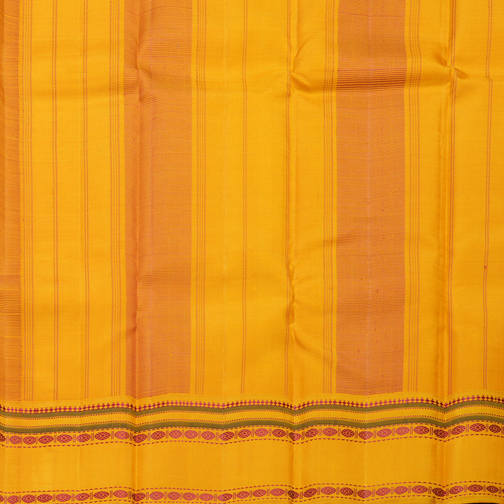 Hayagrivas Handloom Maroon Kanjivaram Silk Saree with Turmeric Yellow Border KBF608G5-2