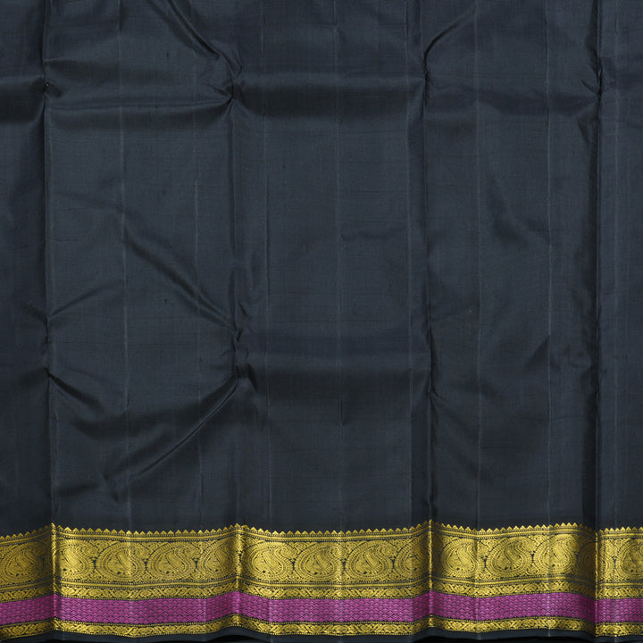 Hayagrivas Handloom Beige Kanjivaram Silk Saree with Black Border KBF608G6-2