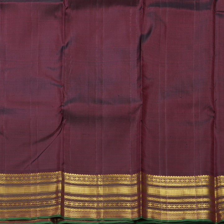 Hayagrivas Handloom Burnt Orange (Carpet Checks) Kanjivaram Silk Saree KBF608G7-1