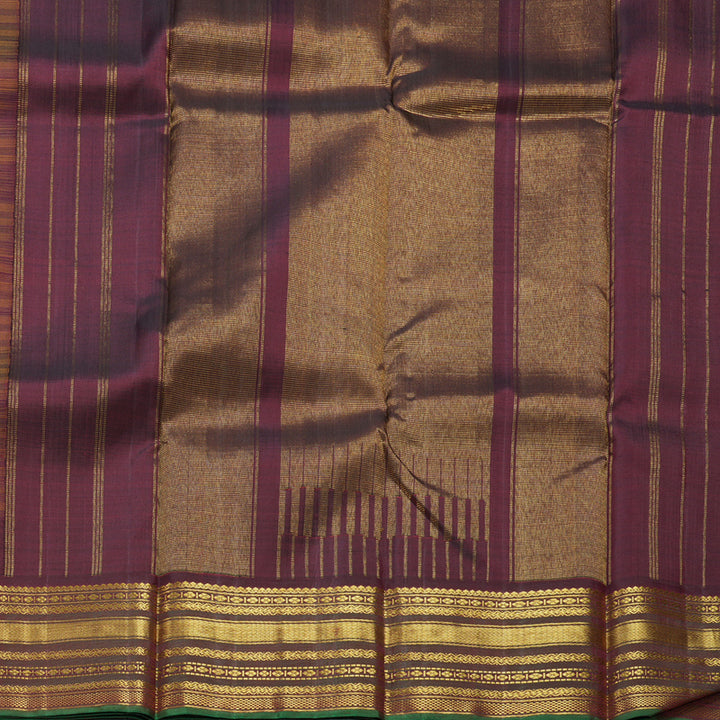 Hayagrivas Handloom Burnt Orange (Carpet Checks) Kanjivaram Silk Saree KBF608G7-1