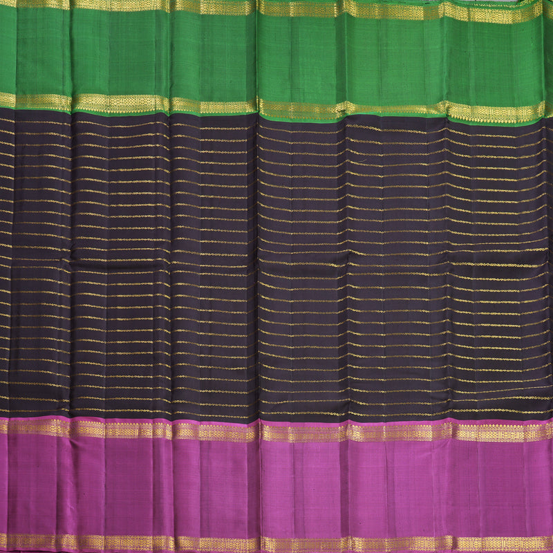 Hayagrivas Handloom Kanchana Brown Kanjivaram Silk Saree with Ganga Jamuna Border KBF609G5-1