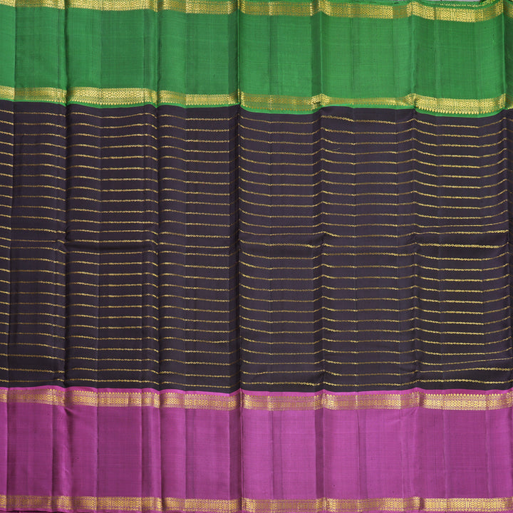Hayagrivas Handloom Kanchana Brown Kanjivaram Silk Saree with Ganga Jamuna Border KBF609G5-1