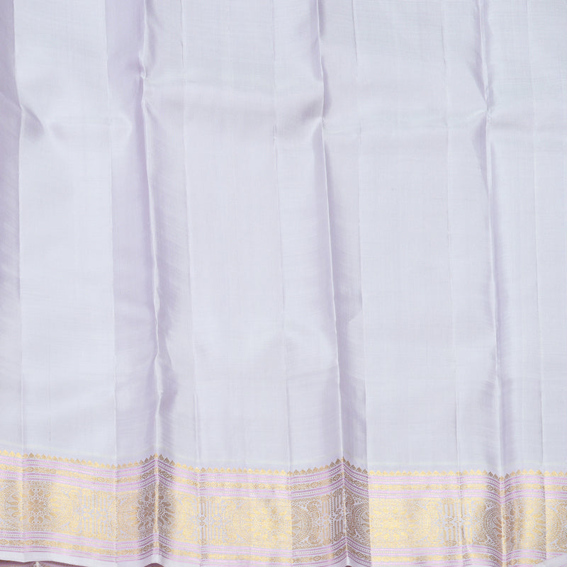 Hayagrivas Handloom Dark Brown Kanjivaram Silk Saree with Lilac Border KBF609G6-1