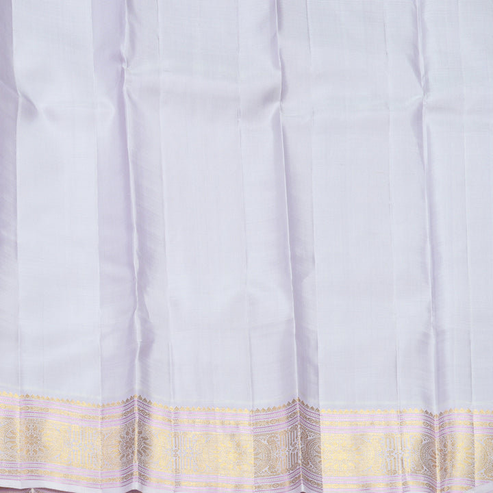 Hayagrivas Handloom Dark Brown Kanjivaram Silk Saree with Lilac Border KBF609G6-1