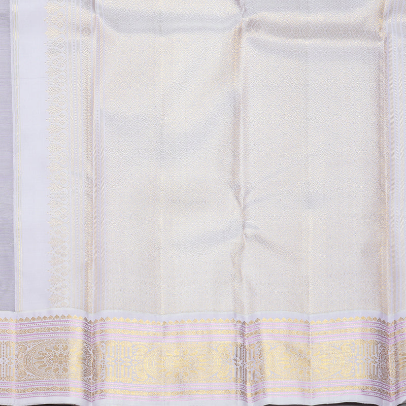 Hayagrivas Handloom Dark Brown Kanjivaram Silk Saree with Lilac Border KBF609G6-1