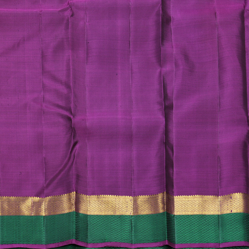 Hayagrivas Handloom Grey Kanjivaram Silk Saree with Bottle Green Border KBF609G7-1