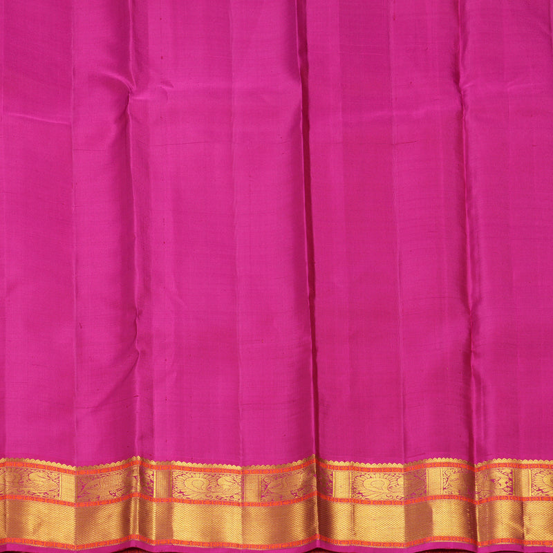 Hayagrivas Handloom Mild Sea Green Kanjivaram Silk Saree with Pink Border KBF609G8-1