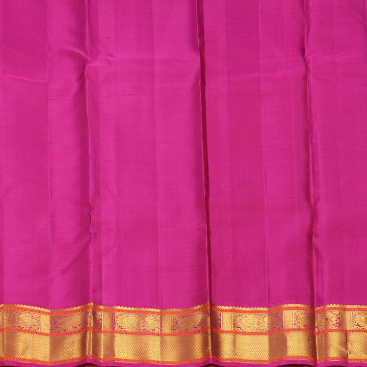 Hayagrivas Handloom Mild Sea Green Kanjivaram Silk Saree with Pink Border KBF609G8-1