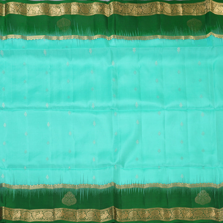 Hayagrivas Mint Green Handloom Soft Silk Saree KBF60D1-3