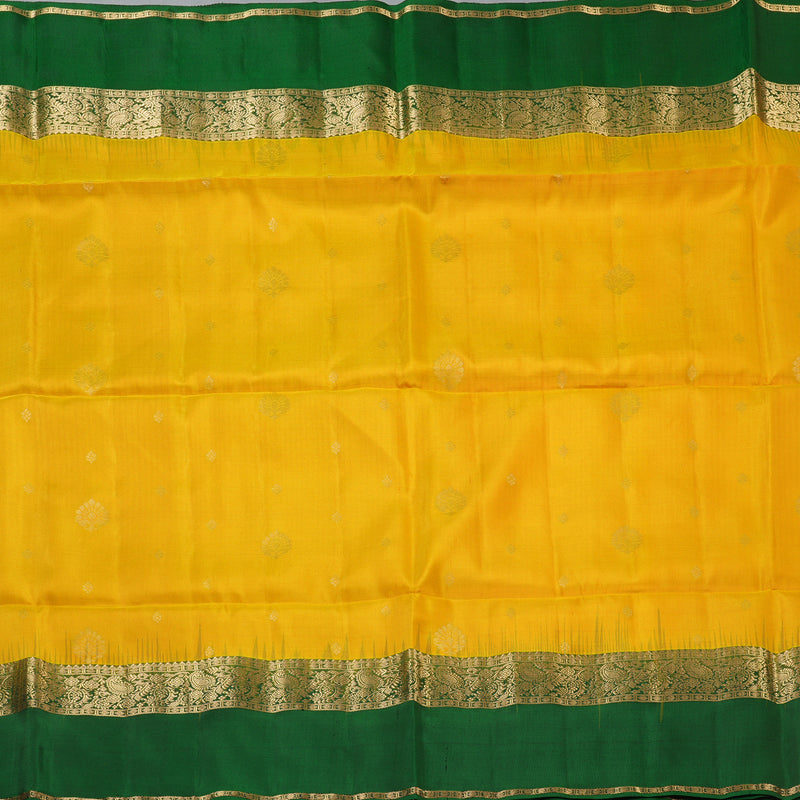 Hayagrivas Yellow Handloom Soft Silk Saree KBF60D4-2