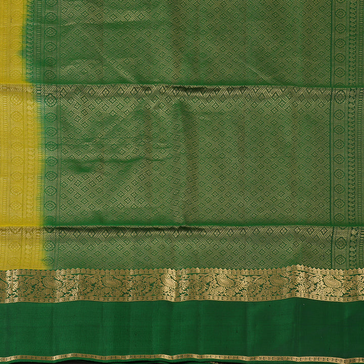 Hayagrivas Yellow Handloom Soft Silk Saree KBF60D4-2