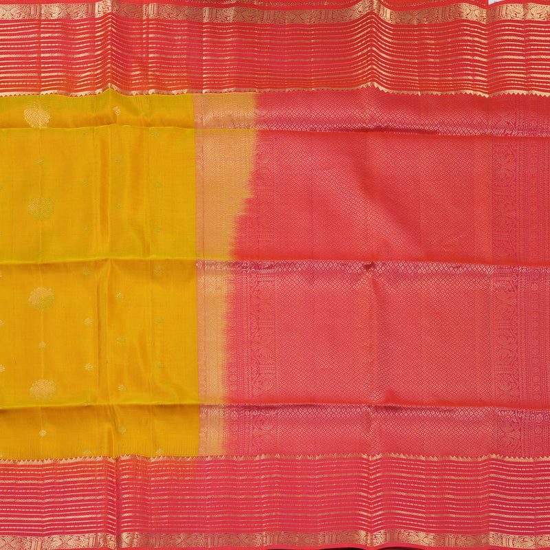 Hayagrivas Turmeric Yellow Handloom Soft Silk Saree KBF60D5-5
