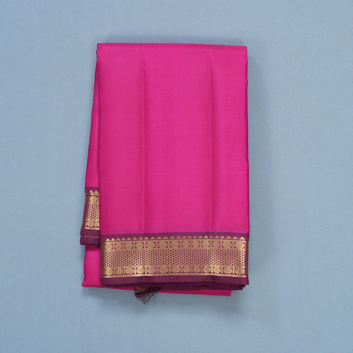 Hayagrivas Handloom Rani Pink Kanjivaram Silk Saree with Purple Border KBF610G1-2