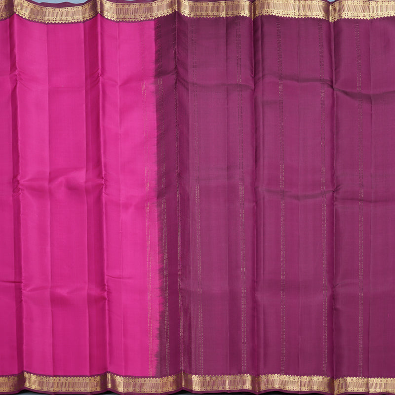 Hayagrivas Handloom Rani Pink Kanjivaram Silk Saree with Purple Border KBF610G1-2