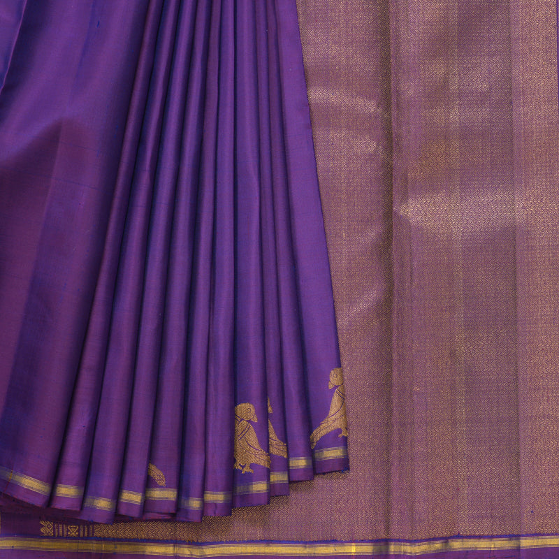 Hayagrivas Handloom Purple Kanjivaram Silk Saree KBF610G2-3