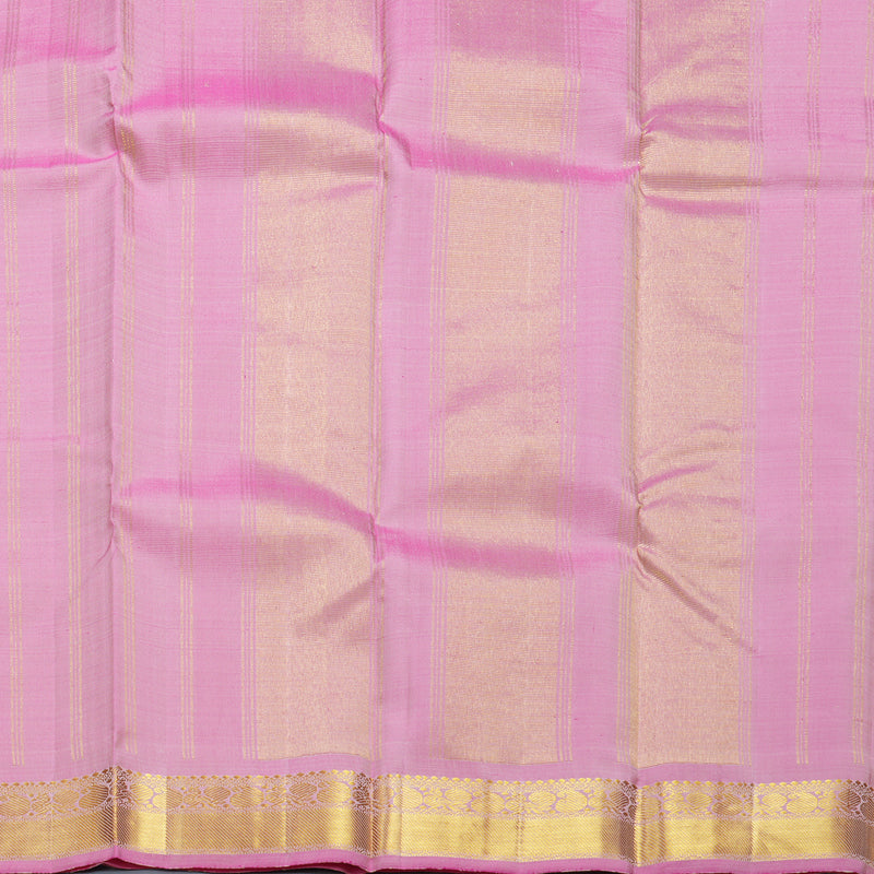 Hayagrivas Handloom Cream Kanjivaram Silk Saree with Rose Pink Border KBF610G4-1