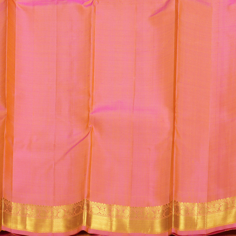 Hayagrivas Handloom Yellow Kanjivaram Silk Saree with Rose Pink Border KBF610G4-2