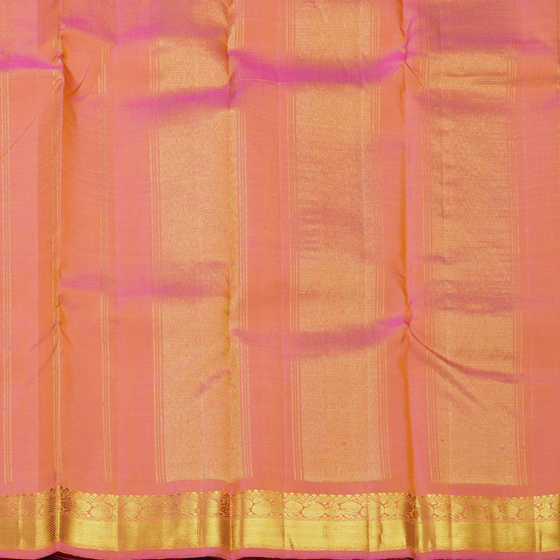 Hayagrivas Handloom Yellow Kanjivaram Silk Saree with Rose Pink Border KBF610G4-2