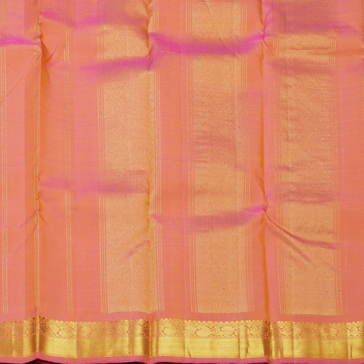 Hayagrivas Handloom Yellow Kanjivaram Silk Saree with Rose Pink Border KBF610G4-2