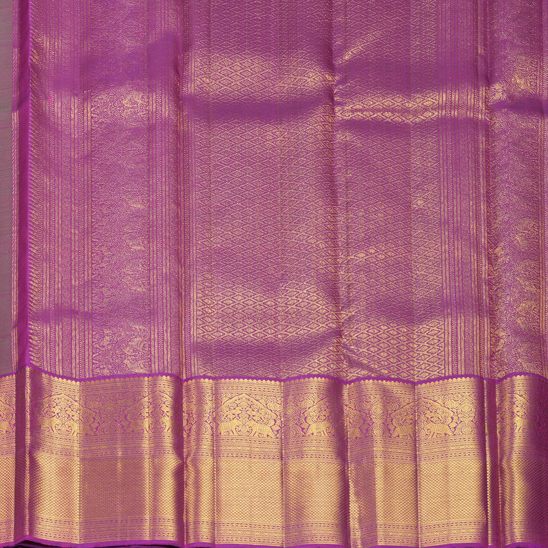 Hayagrivas Handloom Aqua Green Kanjivaram Silk Saree with Purple Border KBF611G1-1