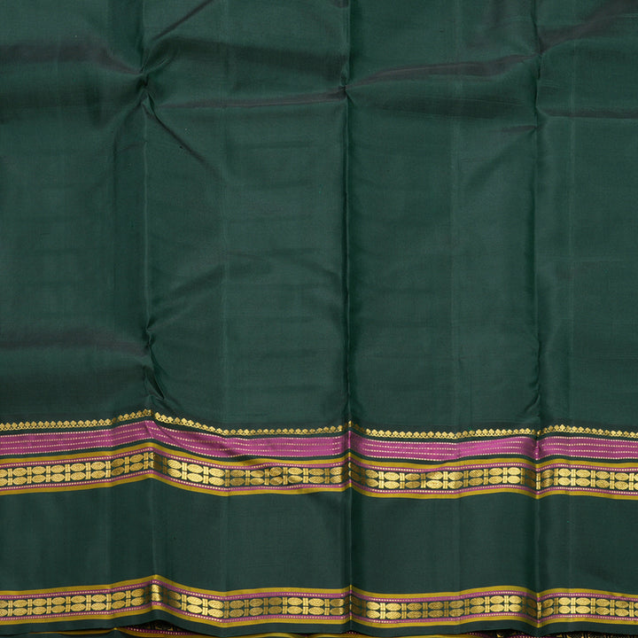Hayagrivas Handloom Red Kanjivaram Silk Saree with Karum Pachai Border KBF613G1-1