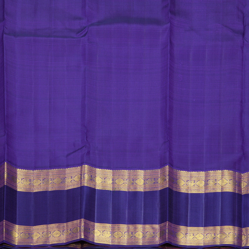 Hayagrivas Handloom Peach Pink Kanjivaram Silk Saree with Purplish-Blue Border KBF613G10-1