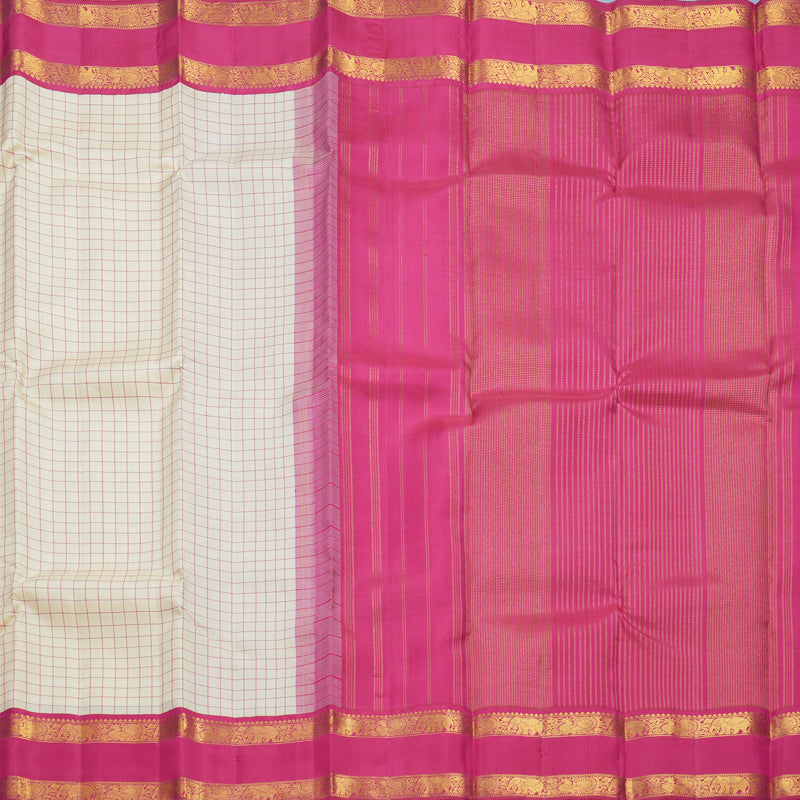 Hayagrivas Handloom Sandal Kanjivaram Silk Saree with Pink Border KBF613G12-1