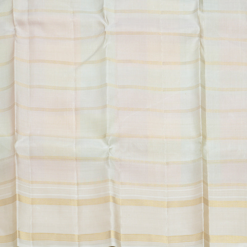 Hayagrivas Handloom Multicolour Checks Kanjivaram Silk Saree with Half-White Border KBF613G13-1
