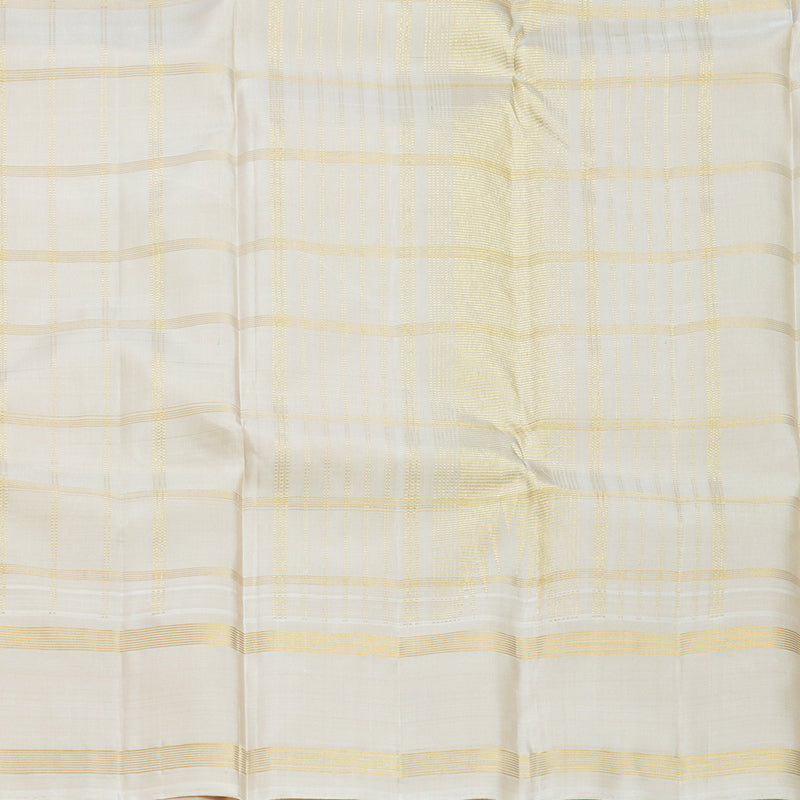 Hayagrivas Handloom Multicolour Checks Kanjivaram Silk Saree with Half-White Border KBF613G13-1