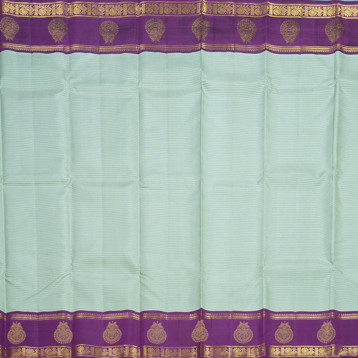 Hayagrivas Handloom Pastel Green Kanjivaram Silk Saree with Purple Border KBF613G3-1