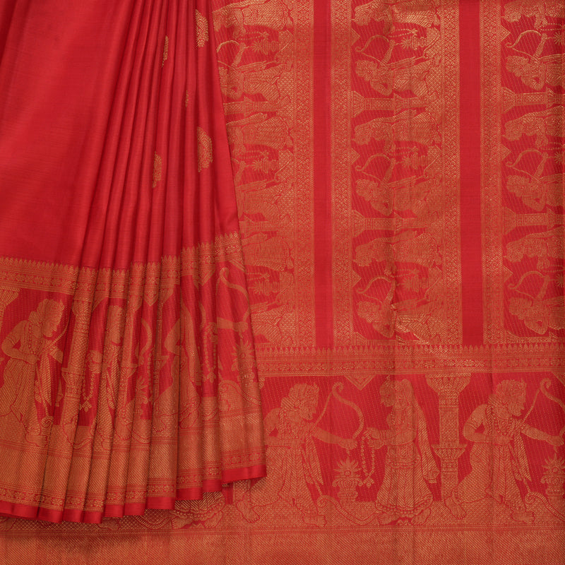 Hayagrivas Handloom Red Kanjivaram Silk Saree KBF613G4-1