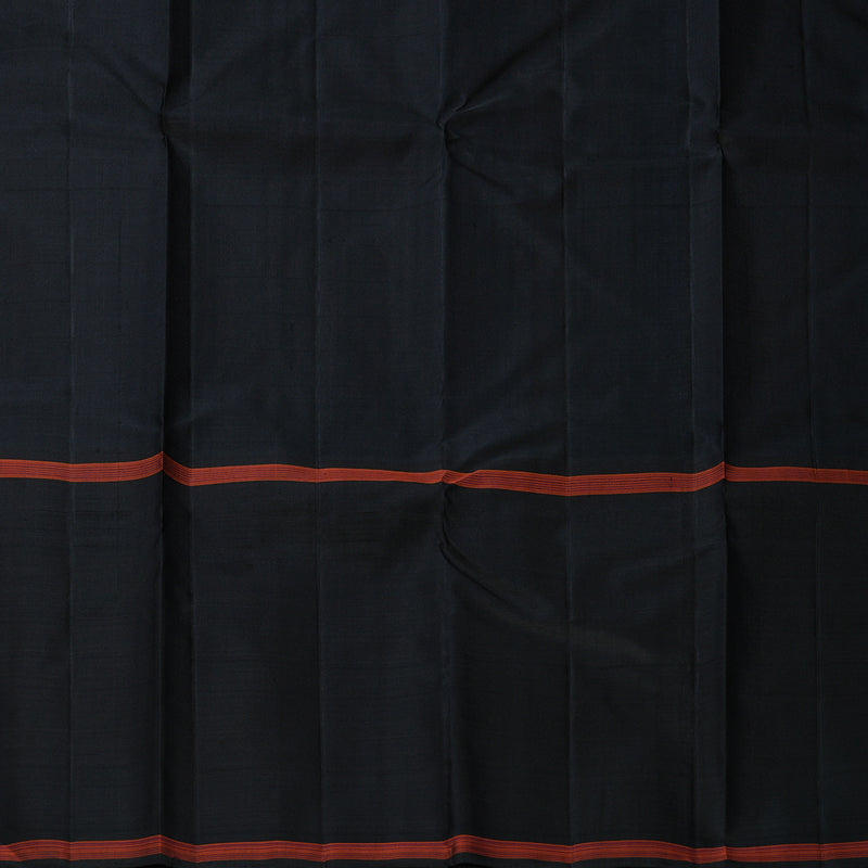 Hayagrivas Handloom Mambazham Orange Kanjivaram Silk Saree with Black Border KBF613G6-2