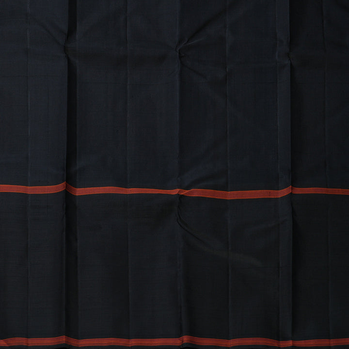 Hayagrivas Handloom Mambazham Orange Kanjivaram Silk Saree with Black Border KBF613G6-2