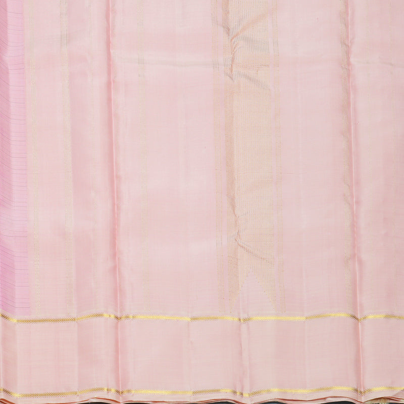 Hayagrivas Handloom Rose Pink Kanjivaram Silk Saree with Mild Peach Border KBF615G1-2