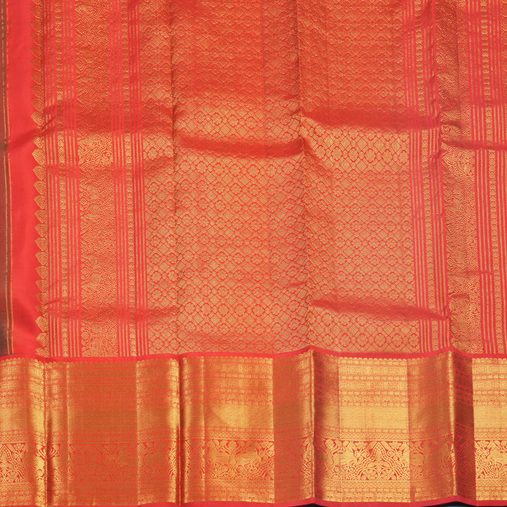 Hayagrivas Handloom Manthalir Kanjivaram Silk Saree with Red Border KBF616G1-6