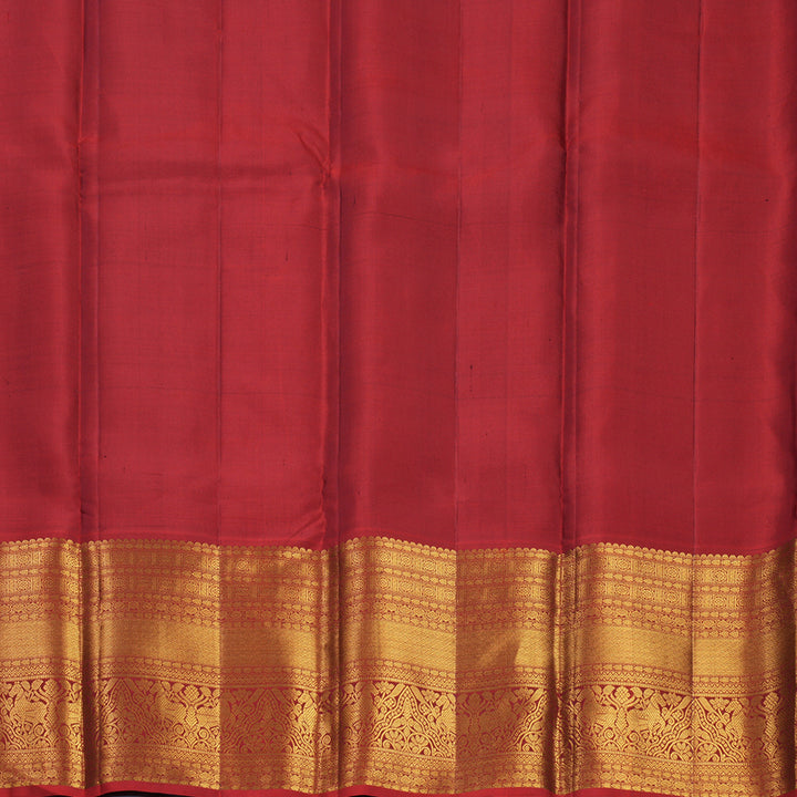 Hayagrivas Handloom Magenta Kanjivaram Silk Saree with Brick Red Border KBF616G1-7