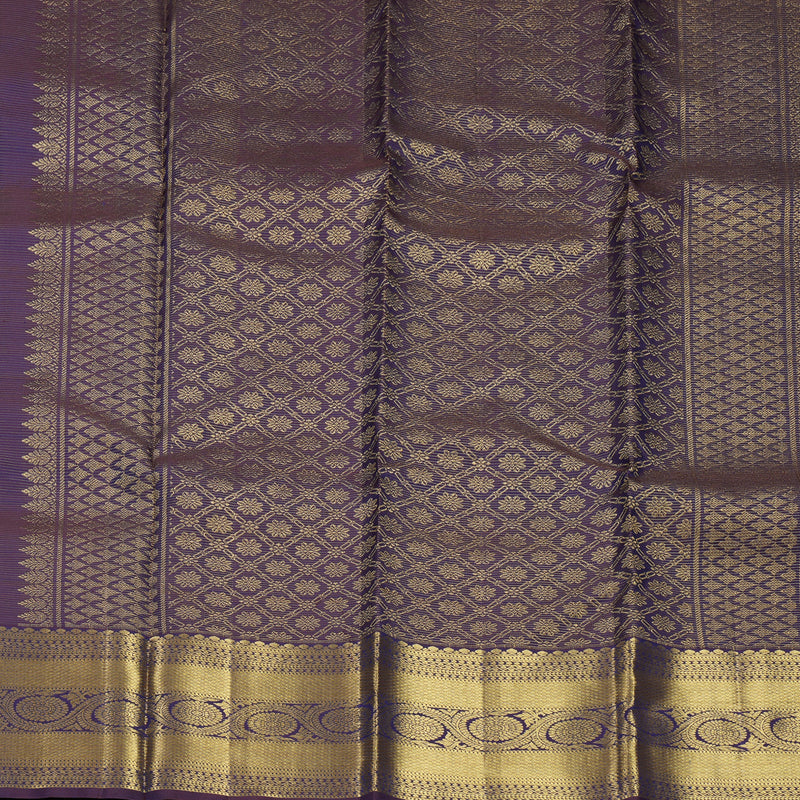 Hayagrivas Handloom Lilac Kanjivaram Silk Saree with Violet Border KBF616G3-1