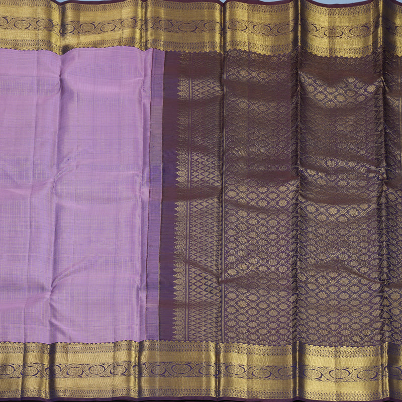 Hayagrivas Handloom Lilac Kanjivaram Silk Saree with Violet Border KBF616G3-1