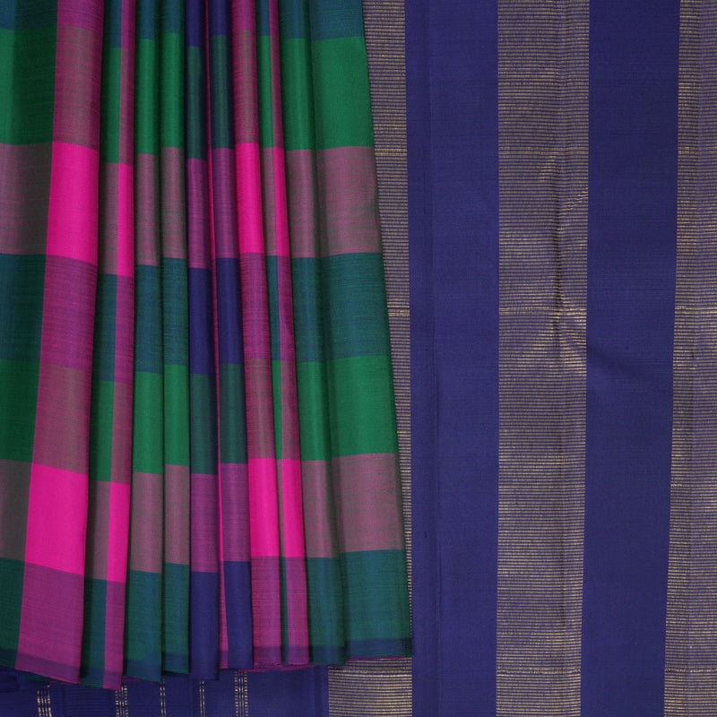Hayagrivas Handloom Multicolour Checks Kanjivaram Silk Saree KBF617G1-2