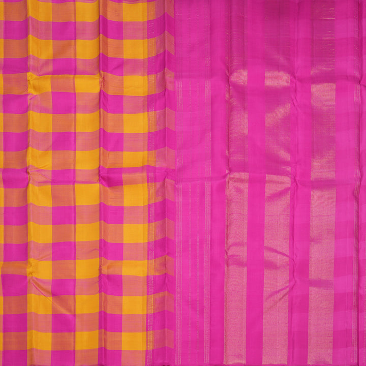 Hayagrivas Handloom Multicolour Checks Kanjivaram Silk Saree KBF617G1-5