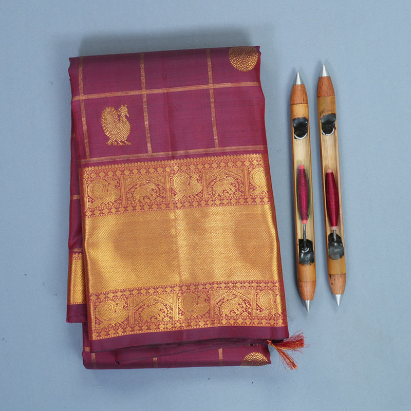 Hayagrivas Handloom Araku Maroon Kanjivaram Silk Saree KBF618G2-3
