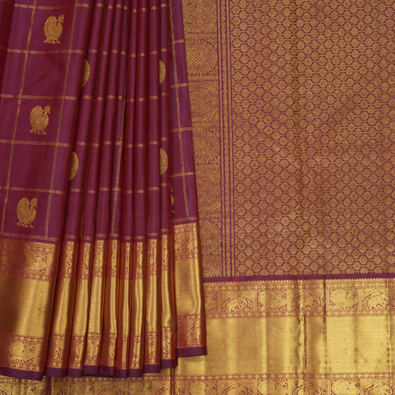 Hayagrivas Handloom Araku Maroon Kanjivaram Silk Saree KBF618G2-3