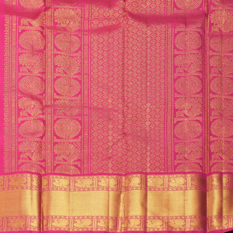 Hayagrivas Handloom Rani Pink Kanjivaram Silk Saree KBF618G2-4