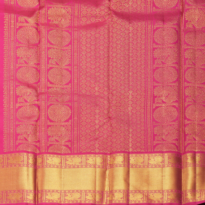 Hayagrivas Handloom Rani Pink Kanjivaram Silk Saree KBF618G2-4