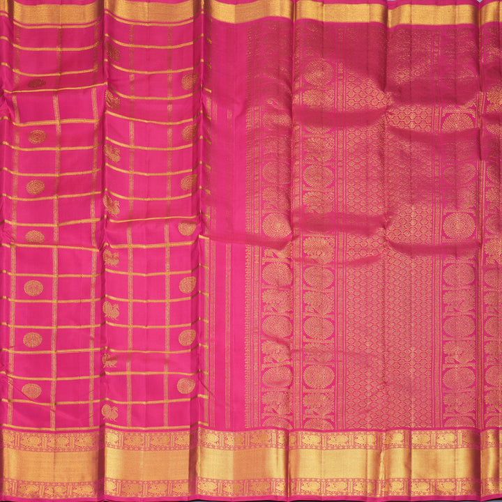 Hayagrivas Handloom Rani Pink Kanjivaram Silk Saree KBF618G2-4