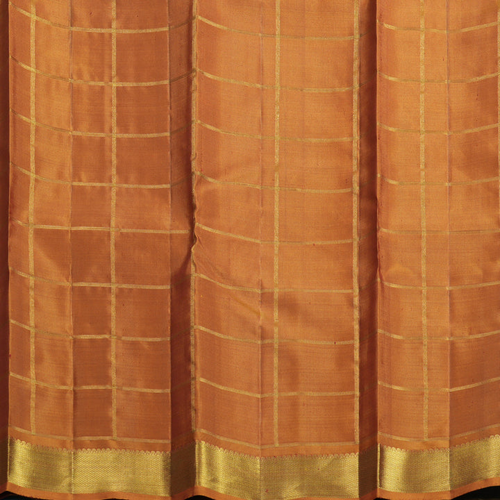Hayagrivas Handloom Burgundy Kanjivaram Silk Saree with Rustic Border KBF618G2-6