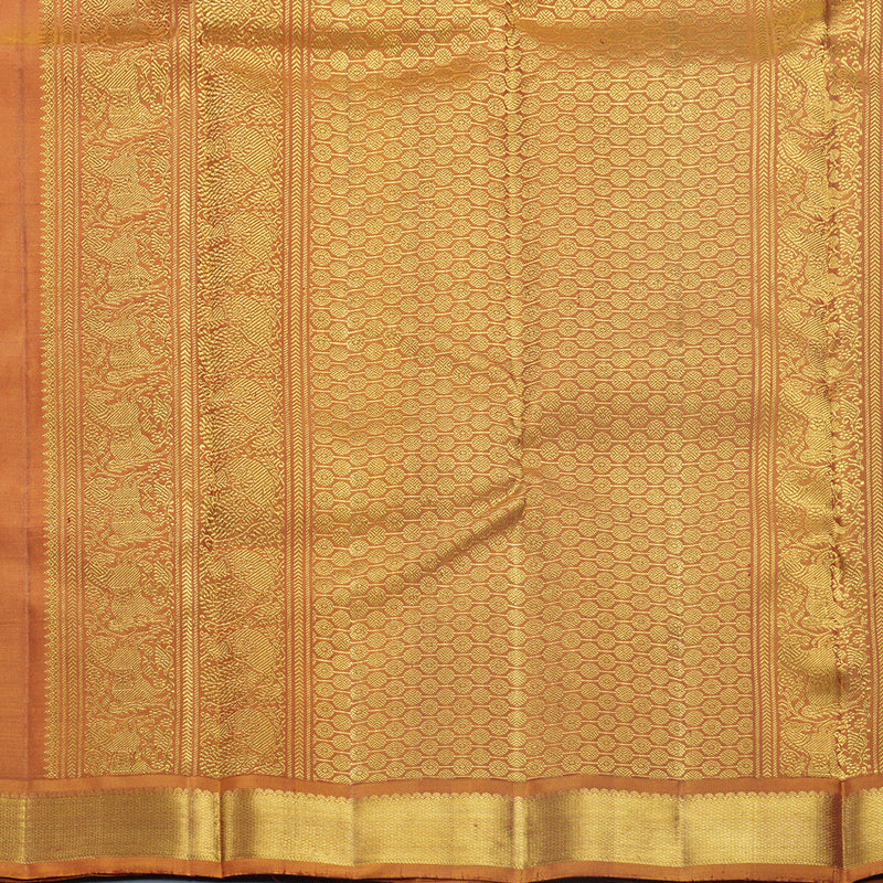 Hayagrivas Handloom Burgundy Kanjivaram Silk Saree with Rustic Border KBF618G2-6