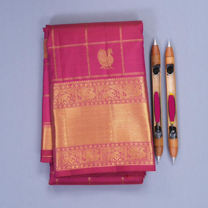 Hayagrivas Handloom Magenta Kanjivaram Silk Saree KBF618G2-7