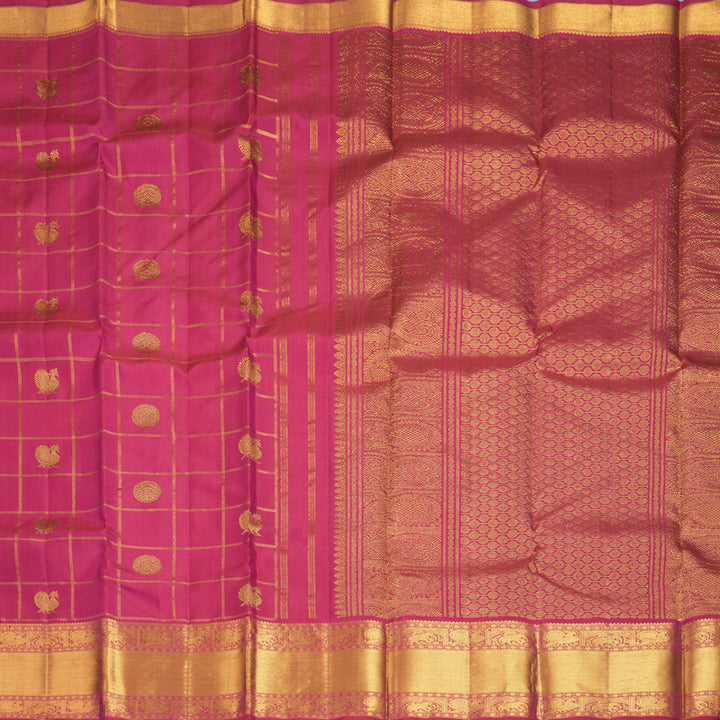 Hayagrivas Handloom Magenta Kanjivaram Silk Saree KBF618G2-7